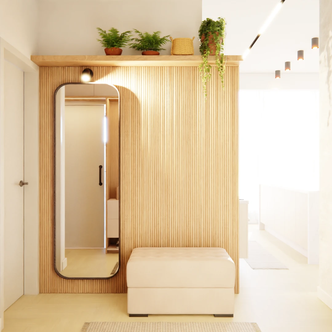 Projeto de ambientes integrados de um apartamento em São Paulo