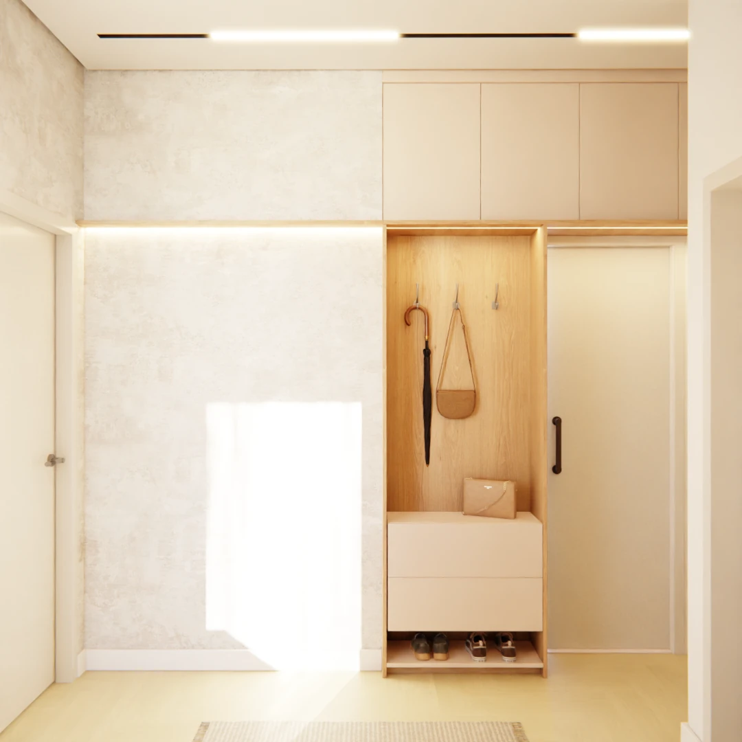 Projeto de ambientes integrados de um apartamento em São Paulo