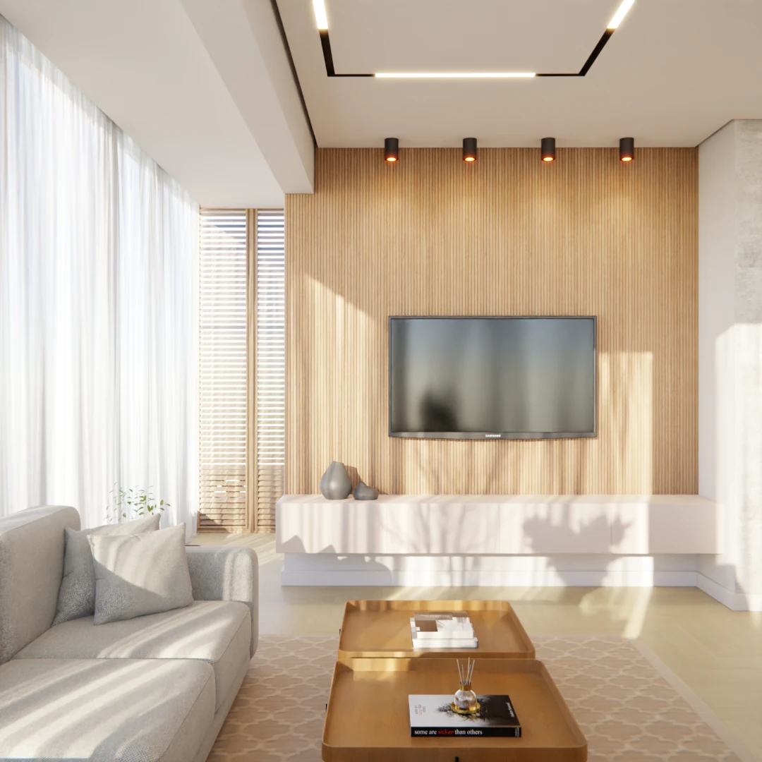 Projeto de ambientes integrados de um apartamento em São Paulo