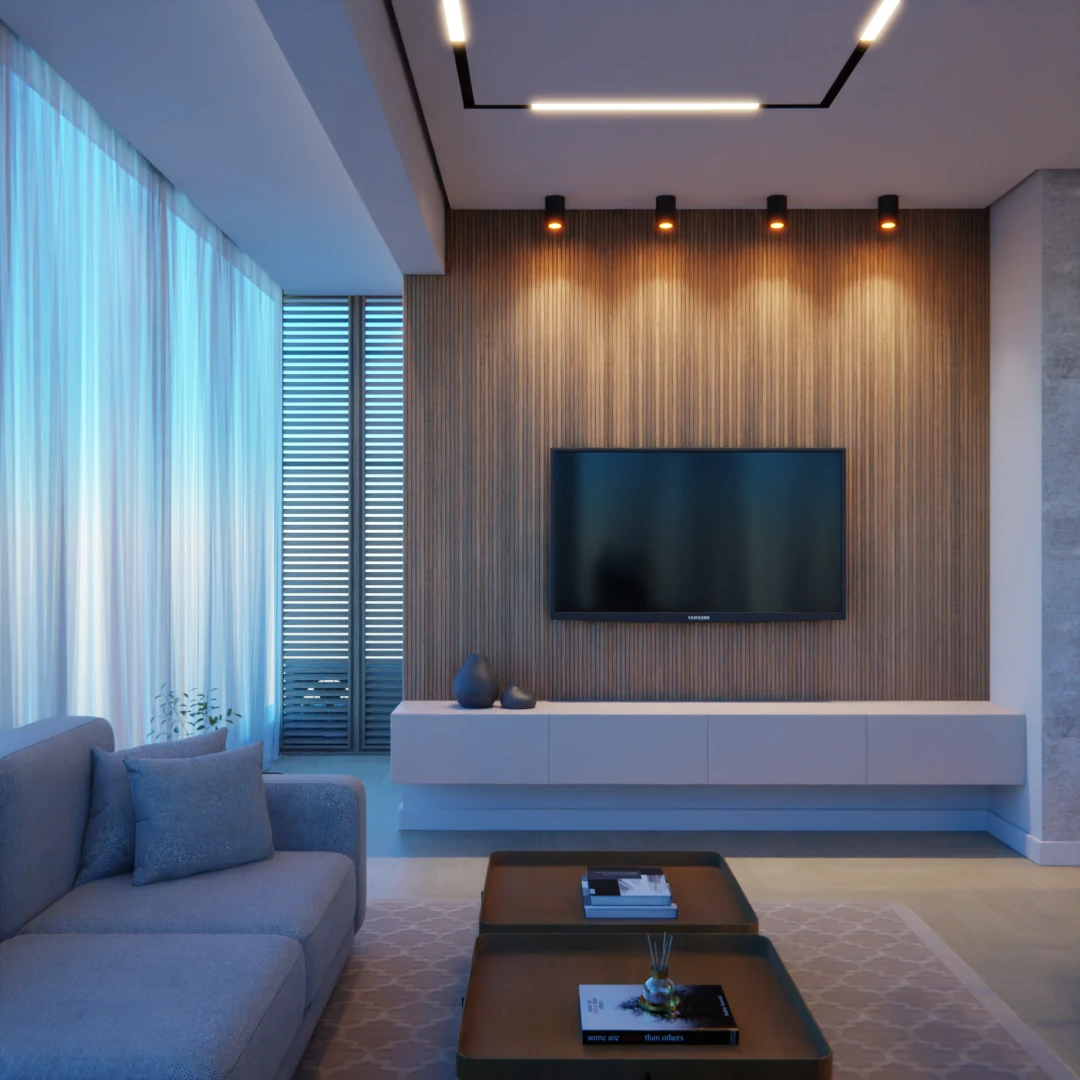 Projeto de ambientes integrados de um apartamento em São Paulo