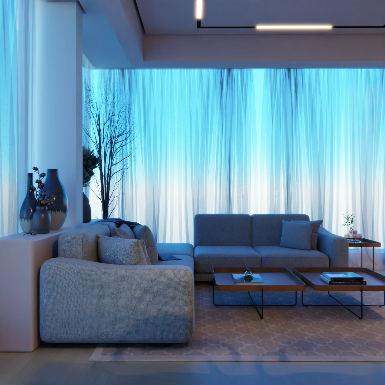 Projeto de ambientes integrados de um apartamento em São Paulo