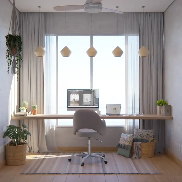 home office com luz natural