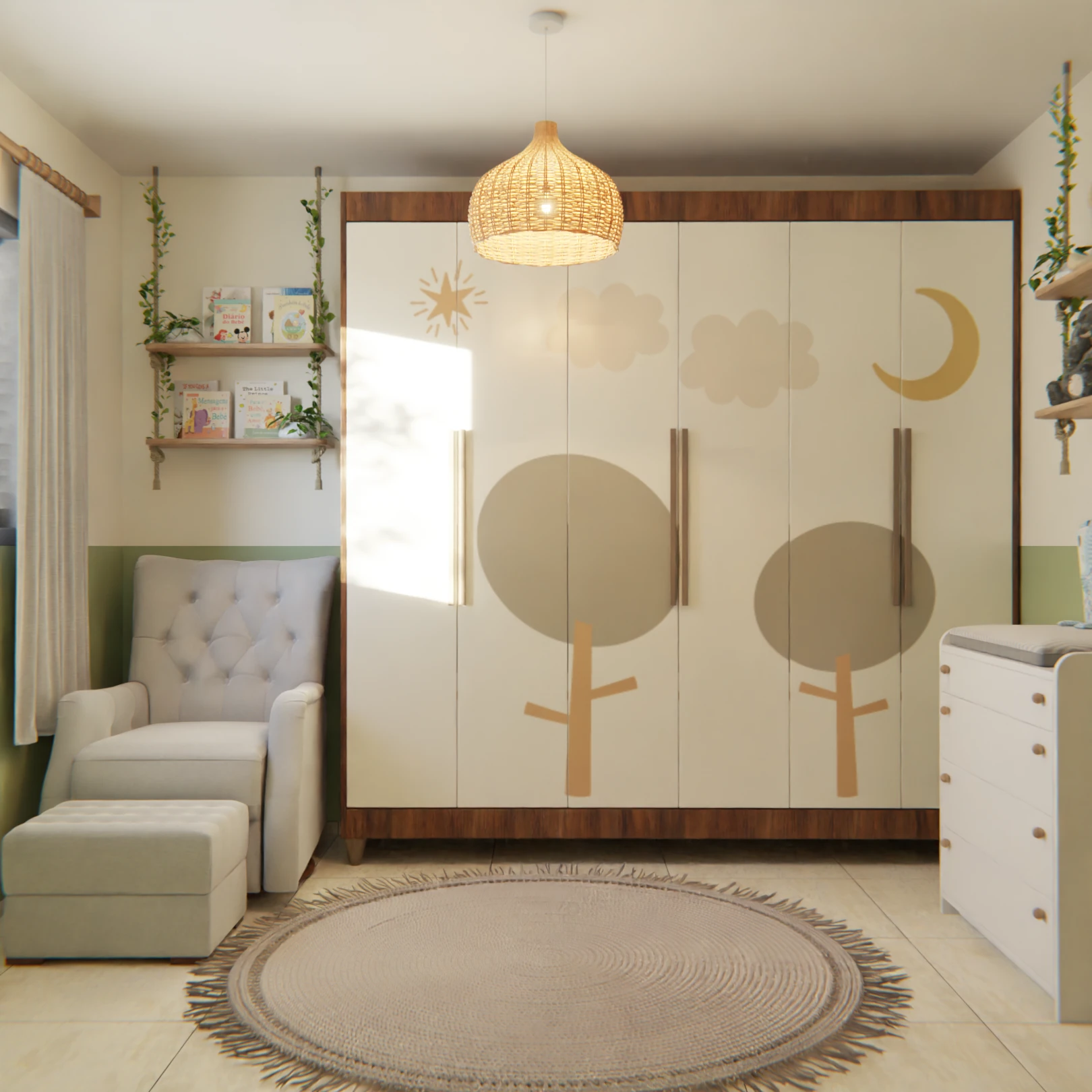 Quarto de Bebê verde