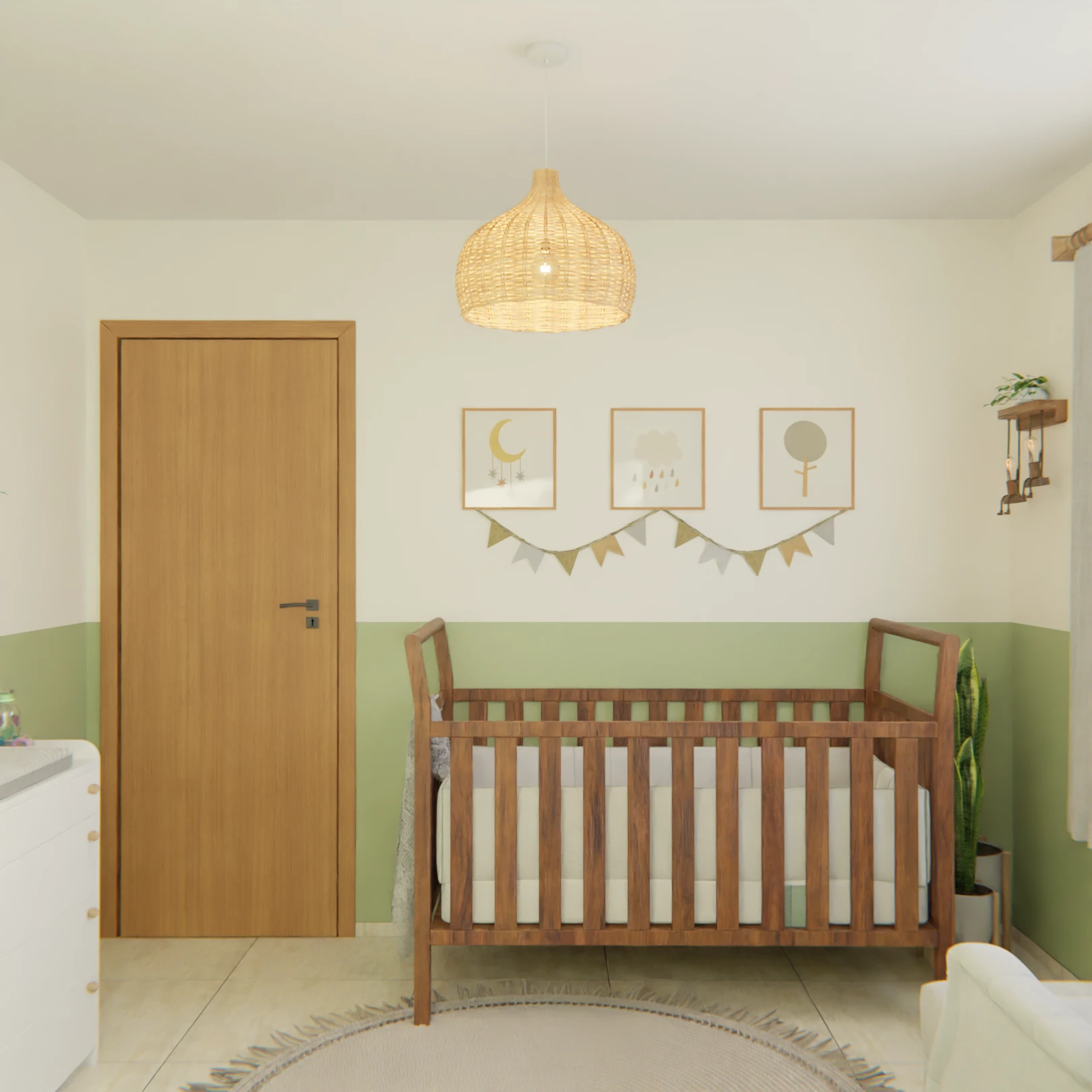 Quarto de Bebê verde