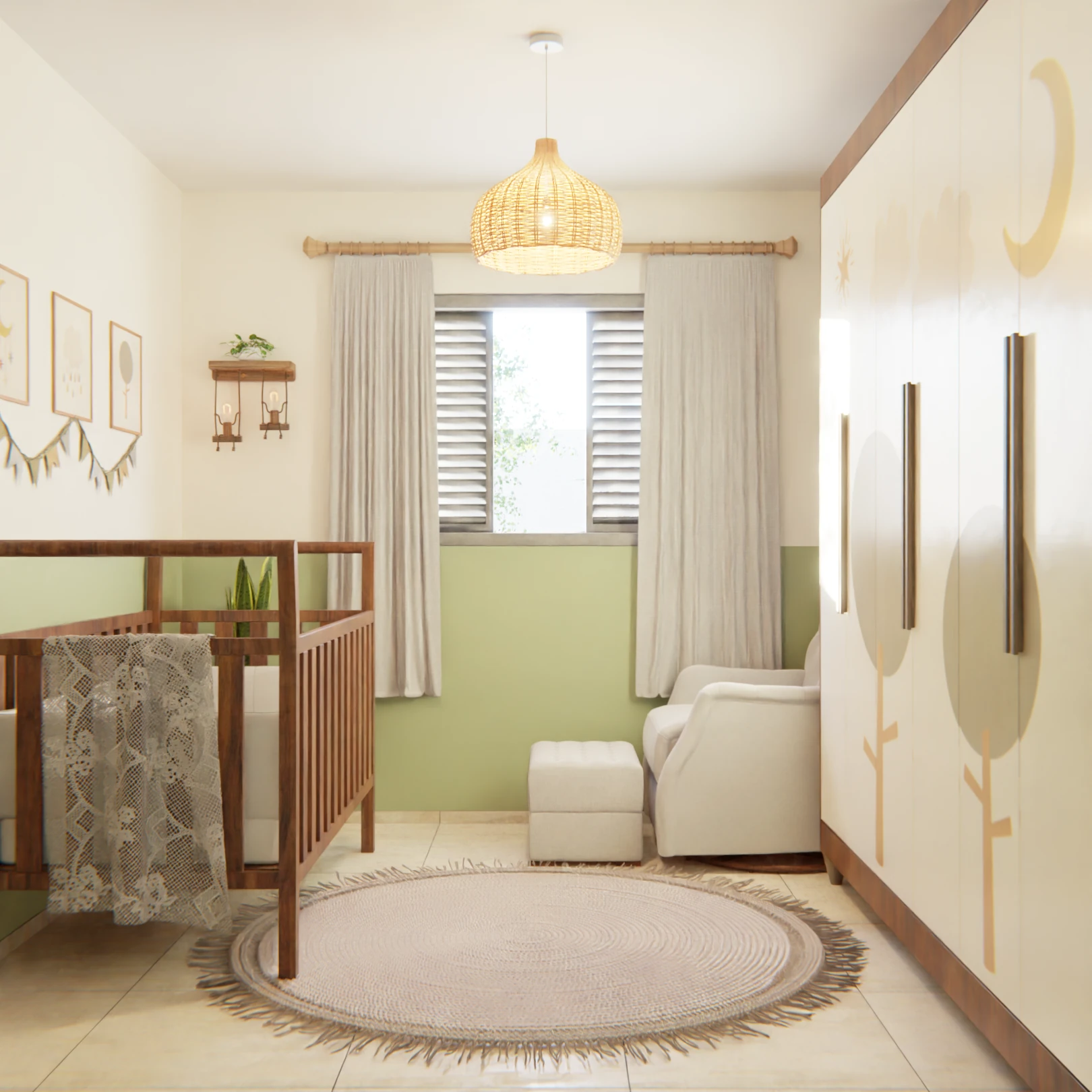 Quarto de Bebê verde