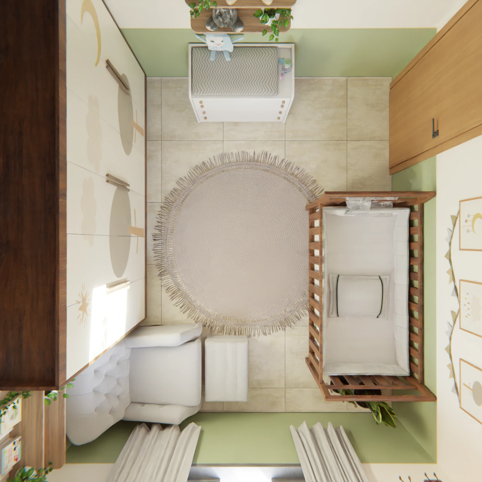 Quarto de Bebê verde