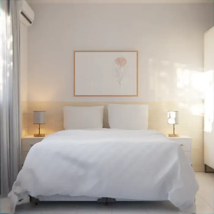 Um quarto minimalista para acalmar