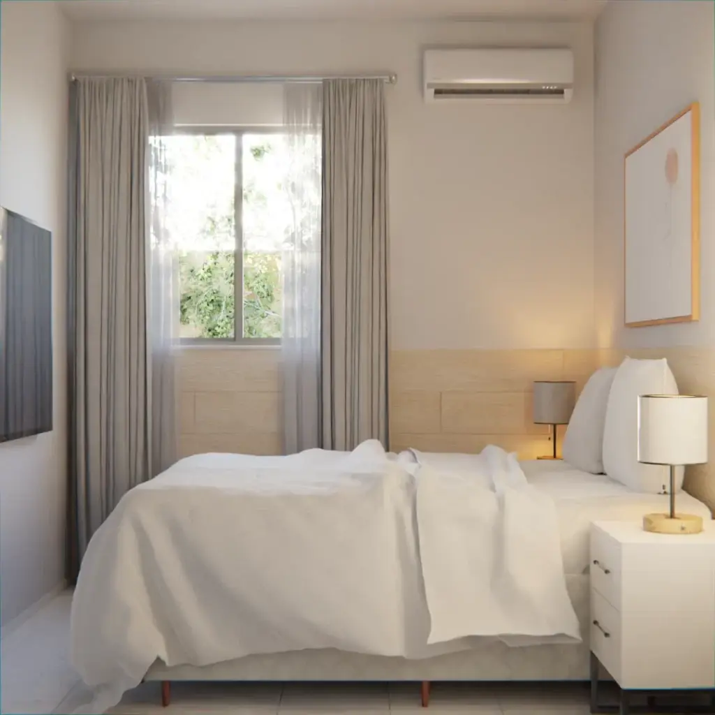 Um quarto minimalista para acalmar