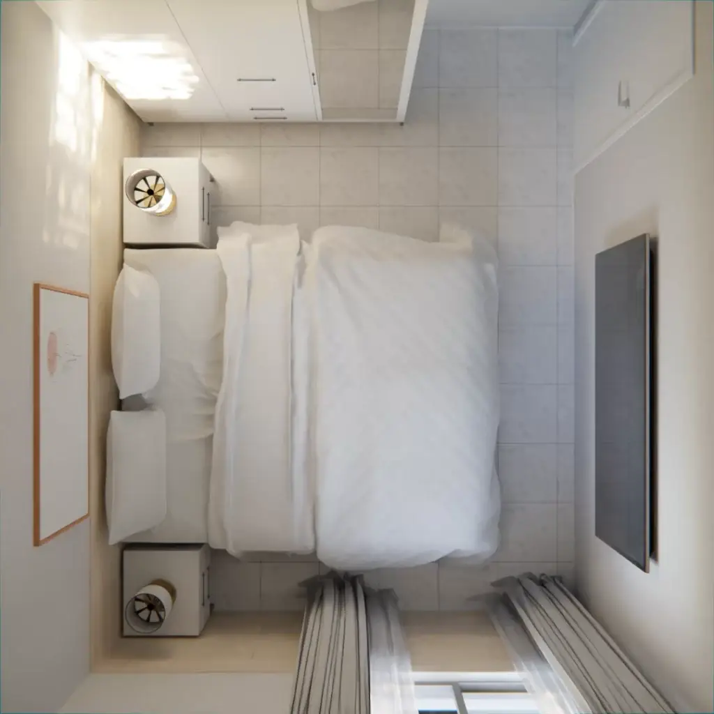 Um quarto minimalista para acalmar